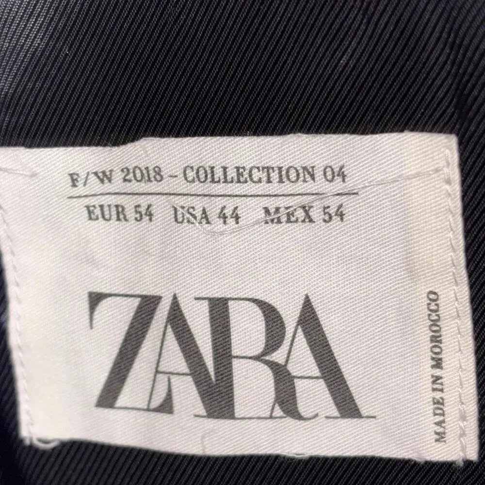 ZARA MEN'S SZ 44 F/W 2018 SPORT COAT BLAZER JACKET OFFICE BLACK BLUE PINSTRIPE